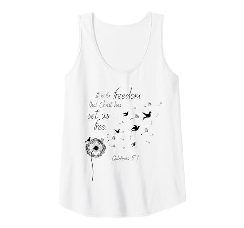 Damen Christus hat Uns für die Freiheit befreit Galater 5:1 Tank Top von WholesomePrints