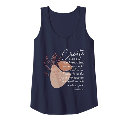 Damen Create In Me A Clean Heart Psalm 51:10 Tank Top Damen Create In Me A Clean Heart Psalm 51:10 Tank Top von WholesomePrints