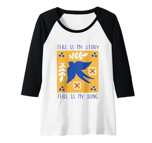 Damen Das ist meine Geschichte Das ist mein Lied Blessed Assurance Hymn Bird Raglan Damen Das ist meine Geschichte Das ist mein Lied Blessed Assurance Hymn Bird Raglan von WholesomePrints