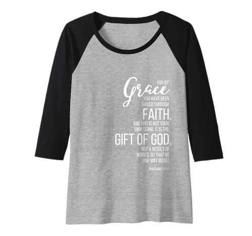 Damen Epheser 2:8-9 By Grace You Have Been Saved Through Faith Raglan Damen Epheser 2:8-9 By Grace You Have Been Saved Through Faith Raglan von WholesomePrints