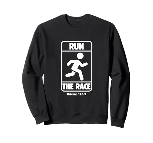 Hebrews 12:1-2 Run The Race Stick Man Figur Bibelvers Sweatshirt von WholesomePrints