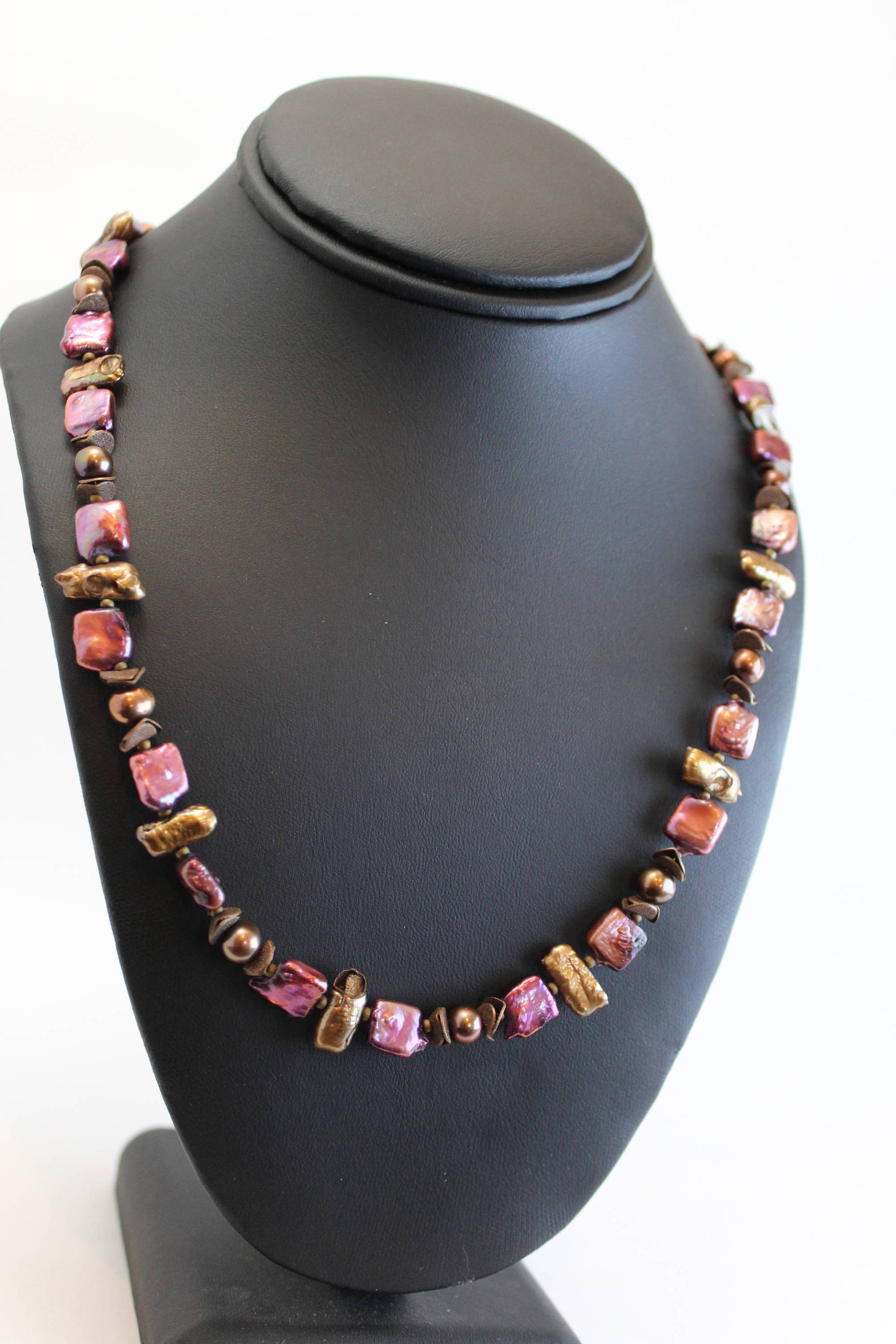Burgunder Und Bronze Perlenkette Burgunder Und Bronze Perlenkette von WhollyBead