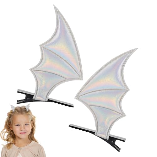 Fledermausflügel Haarspange - 2 Stück Horror-Haarnadeln - Goth-Accessoires, Haarspange für Frauen und Mädchen, Halloween-Cosplay-Party-Kostüm von Whrcy