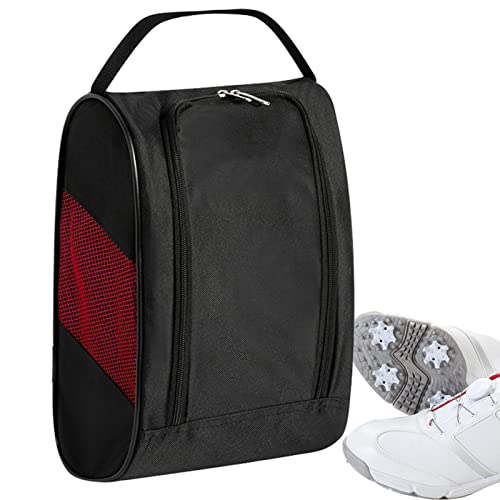 Golf-Schuhetui, Transporttasche für Golfschuhe, Golfschuhtasche für Herren und Damen – Transporttaschen für Sportschuhe, atmungsaktiv, mit Reißverschluss, Geschenk Whrcy, rot, 1 von Whrcy