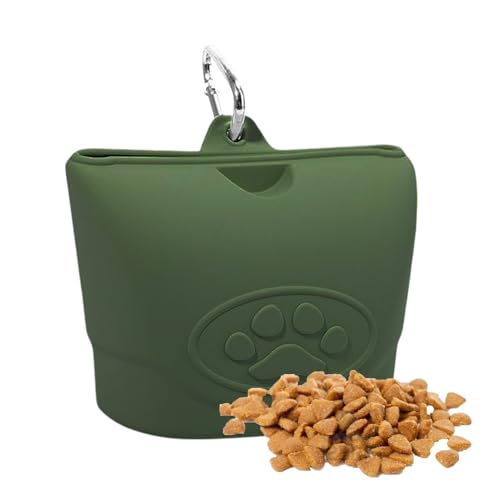 Leckerlibeutel für Haustier-Training – Silikon-Hüfttasche, tragbar, geruchsresistent, Snack-Organizer, Bauchtasche, wasserdichtes Haustierzubehör für Spaziergänge, Wandern, Training von Whrcy