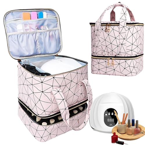 Nail Bag Organizer Nagel Organizer Nagellack Etui mit doppellagigem Design | Platz für 30 Flaschen, Aufbewahrungsbox für Werkzeuge von Whrcy von Whrcy