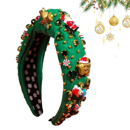 Weihnachten Strass Stirnband Breites Perlenstirnband Weihnachten Party Zubehör Weihnachten Zubehör Weihnachtsmütze Dekoration für Frauen Whrcy von Whrcy