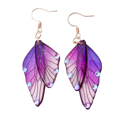 Whrcy Schmetterling Ohrringe | Schmetterling Hakenflügel Ohrringe | Lange Schmetterlings-Element-Ohrringe, Damen-Accessoires für Mädchen von Whrcy