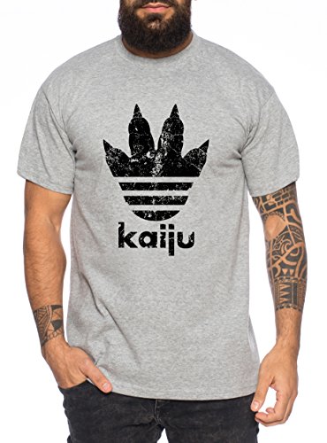 Adi Kaiju Herren T-Shirt Gojira Godzilla Japan Nippon Kaiju Kanji Tokyo, Farbe:Dunkelgrau Meliert;Größe:L von WhyKiki