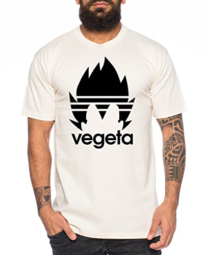 Adi Vegeta Herren T-Shirt One Goku Dragon Master Son Ball Vegeta Turtle Roshi Piece Golds Db, Farbe:Natur;Größe:L von WhyKiki