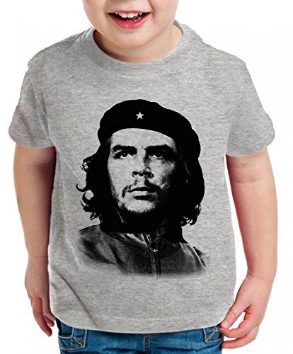 Che Guevara Kinder T-Shirt Kuba Revolution Guevara, Farbe:Dunkelgrau Meliert;Kinder T-Shirt Größe:134/146 von WhyKiki