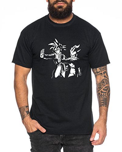 Fiction Goku Vegeta Herren T-Shirt Dragon Master Son Ball Pulp Tarantino Quentin Db, Farbe:Schwarz;Größe:L von WhyKiki