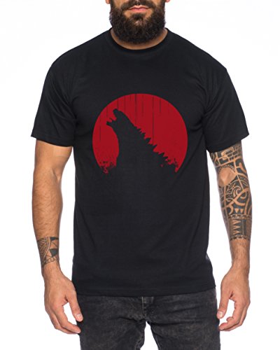 Godzilla Roar Gojira Godzilla Japan Nippon Kaiju Kanji Tokyo T-Shirt Herren, Farbe:Schwarz;Größe:M von WhyKiki