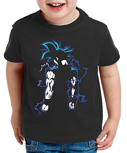 Goku Back Super Son Kinder T-Shirt Goku Dragon Master Ball Vegeta Turtle Roshi Db, Farbe:Schwarz;Kinder T-Shirt Größe:134/146 von WhyKiki