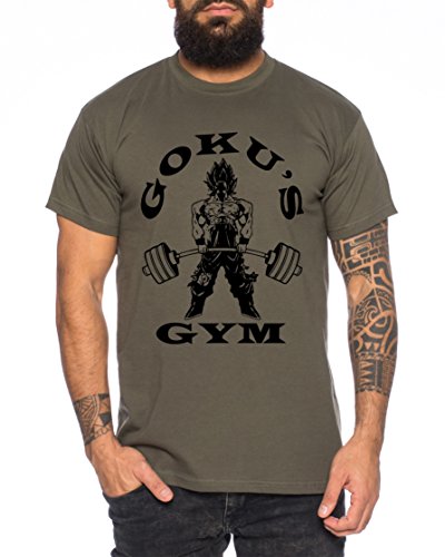 Goku Golds Herren T-Shirt One Goku Dragon Master Son Ball Vegeta Turtle Roshi Piece Golds Db, Farbe:Khaki;Größe:XXL von WhyKiki