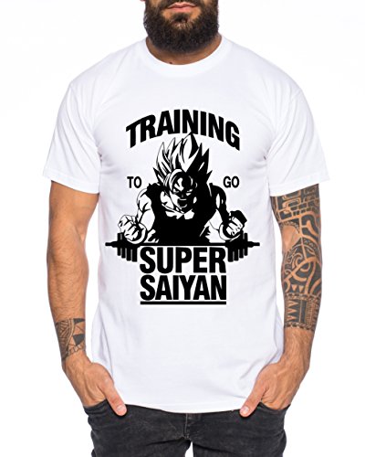 Goku Super Saiyan Herren T-Shirt One Goku Dragon Master Son Ball Vegeta Turtle Roshi Piece Golds Db, Farbe:Weiss;Größe:XL von WhyKiki