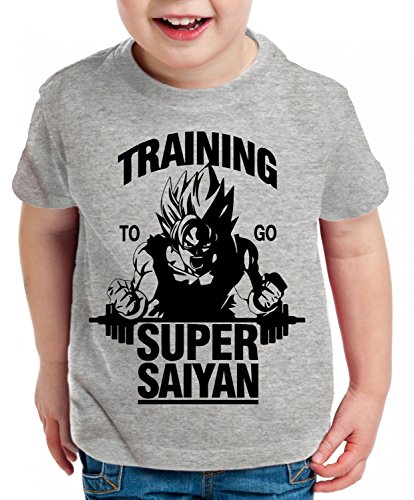 Goku Super Saiyan Son Kinder T-Shirt Goku Dragon Master Ball Vegeta Turtle Roshi Db, Farbe:Dunkelgrau Meliert;Kinder T-Shirt Größe:122/128 von WhyKiki