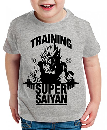 Goku Super Saiyan Son Kinder T-Shirt Goku Dragon Master Ball Vegeta Turtle Roshi Db, Farbe:Dunkelgrau Meliert;Kinder T-Shirt Größe:152/164 von WhyKiki