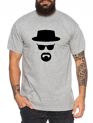 Heisenberg Herren T-Shirt Hermanos Bad Mr White Breaking, Farbe:Dunkelgrau Meliert;Größe:L von Tee Kiki