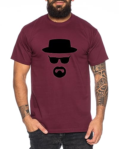 Heisenberg Herren T-Shirt Hermanos Bad Mr White Breaking, Farbe:Weinrot;Größe:S von Tee Kiki