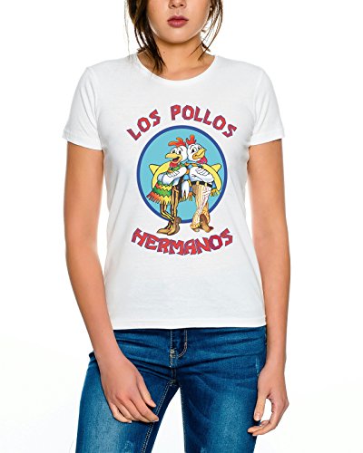 Los Pollos Damen T-Shirt Hermanos Bad Heisenberg Breaking, Farbe:Weiß;Größe:XL von WhyKiki