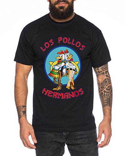 Los Pollos Herren T-Shirt Hermanos Bad Heisenberg Breaking, Farbe:Schwarz;Größe:3XL von WhyKiki