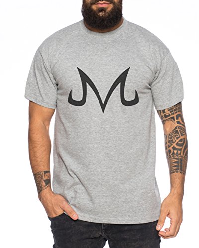 Majin Zeichen von Boo Dragonball Nerd Herren T-Shirt, Farbe:Dunkelgrau Meliert;Größe:3XL von WhyKiki