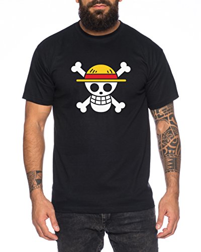 Piratenbande Luffy Monkey D. Herren T-Shirt Ruffy Zoro One Nami Lysop Piece, Farbe:Schwarz;Größe:3XL von WhyKiki