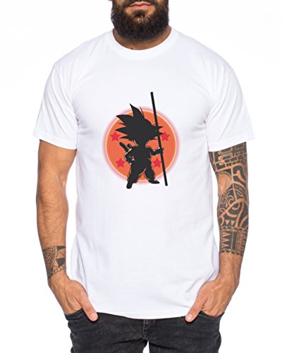 Son Ball Dragon Goku Herren T-Shirt, Farbe:Weiss;Größe:M von WhyKiki