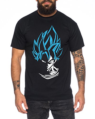 Super Son Goku Herren T-Shirt Goku Dragon Master Son Ball Vegeta Turtle Roshi Db, Farbe:Schwarz/Blau;Größe:3XL von WhyKiki