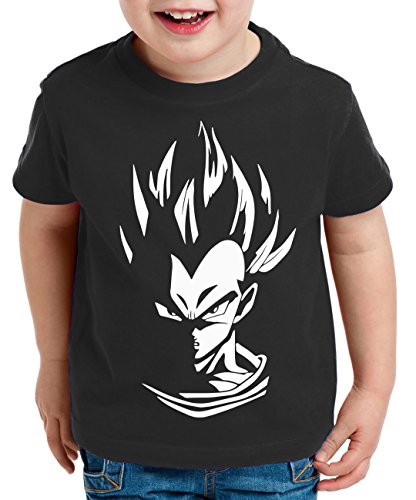 Super Vegeta Kinder T-Shirt Goku Dragon Master Ball Vegeta Turtle Roshi Db, Farbe:Schwarz;Kinder T-Shirt Größe:122/128 von WhyKiki