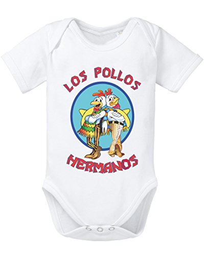 WhyKiki Los Pollos Baby Strampler Body Hermanos Bad Heisenberg Breaking, Farbe:Weiß;Größe:62 von WhyKiki