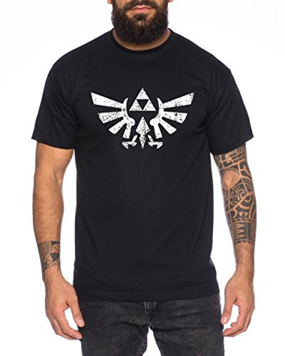 Zelda Link Epona SNES Ocarina Hyrule T-Shirt Herren, Farbe:Schwarz;Größe:4XL von Tee Kiki