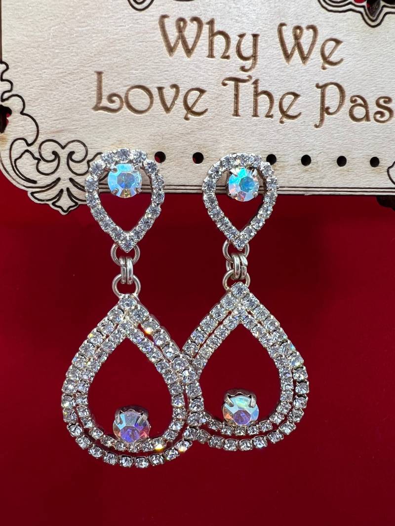 1990Er Jahre Lange Baumeln Strass Ohrringe Vintage Für Frauen Hochzeit, Abschlussball, Brautjungfern von WhyWeLoveThePast