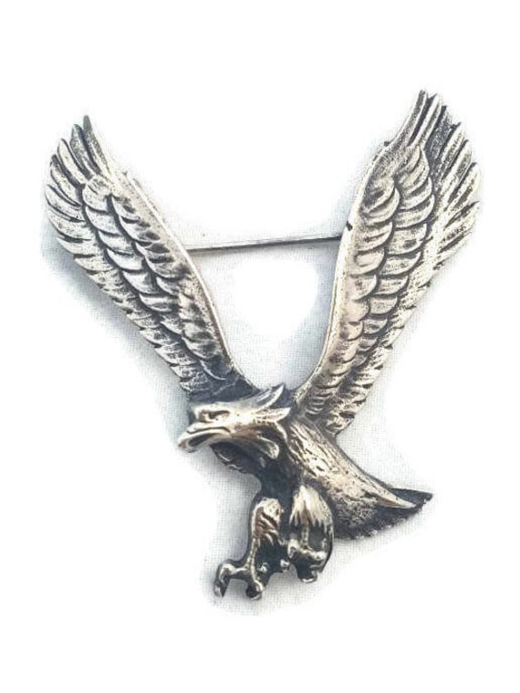 Adler Pin Sterling Silber American Eagle Schmuck, Im Flug, Americana Adler-Brosche, Geschenke von WhyWeLoveThePast