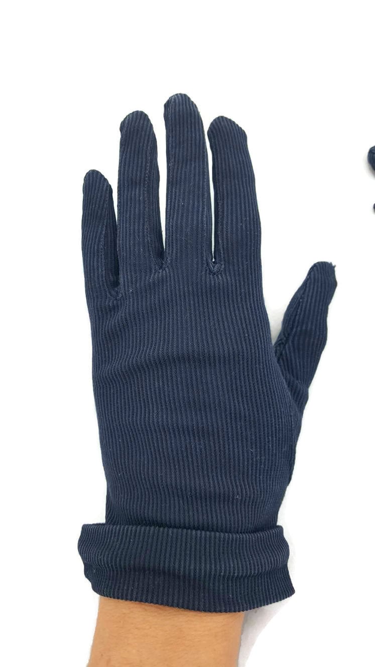 Elevette Marineblaue Kleid Handschuhe Größe 6 1/2, Damen Mädchen Handschuhe, Maßgeschneiderte von WhyWeLoveThePast