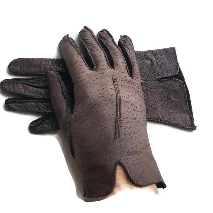 Hirschleder Handschuhe Vintage Gr. 7 1/2 Damen Lederhandschuhe Braune Für Herbst Reithandschuhe Fahrhandschuhe Frauen von WhyWeLoveThePast