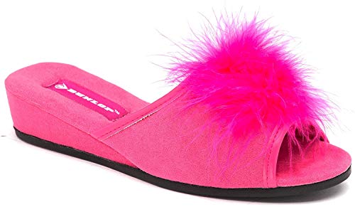 Dunlop Damen Hausschuhe mit Keilabsatz, Boa-Feder, Größen 36-42, Pink - fuchsia - Größe: 37 EU Dunlop Damen Hausschuhe mit Keilabsatz, Boa-Feder, Größen 36-42, Pink - fuchsia - Größe: 37 EU von Whybee