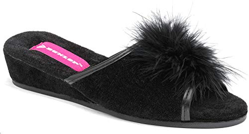 Dunlop Damen Hausschuhe mit Keilabsatz, Boa-Feder, Größen 36-42, Schwarz - Schwarz II - Größe: 41 EU Dunlop Damen Hausschuhe mit Keilabsatz, Boa-Feder, Größen 36-42, Schwarz - Schwarz II - Größe: 41 EU von Whybee