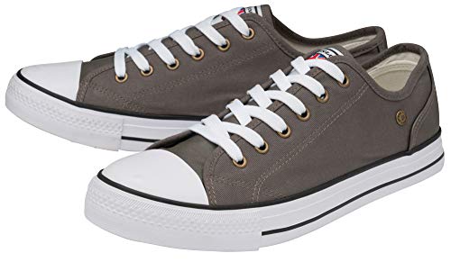 Dunlop Herren Turnschuhe Canvas Schnürschuhe Retro Pumps Schuhe Memory Foam Größen 40-47, Grau - grau - Größe: 42 1/3 EU von Whybee