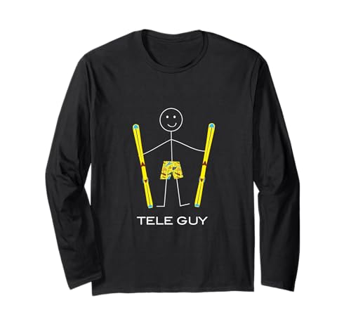 Lustiger Telemark-Skifahrer für Herren Langarmshirt von Whyitsme Design