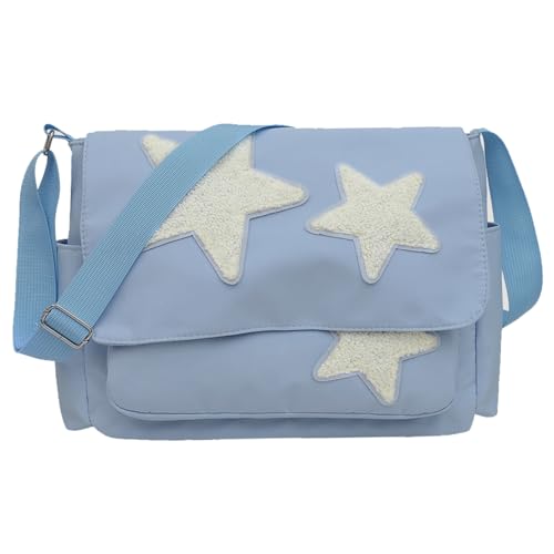 Niedliche Messenger -Tasche Geräumige Star Messenger -Tasche für Frauen ästhetische Crossbody -Tasche mit verstellbarem Gurt Leichtes Einkaufstasche tragbare Umhängetasche für den täglichen Gebrauch, von Whyzsjnclg