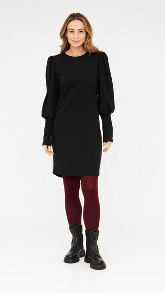 WiDDA berlin KOILE schwarzes Sweatkleid mit Puffärmeln aus Bio-Baumwolle von WiDDA berlin