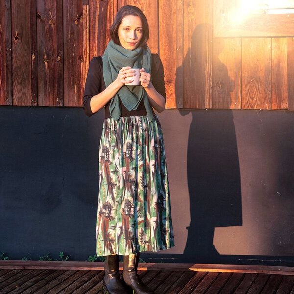 WiDDA berlin Kleid MIXI schwarz/ aquarell Print aus ECOVERO® von WiDDA berlin