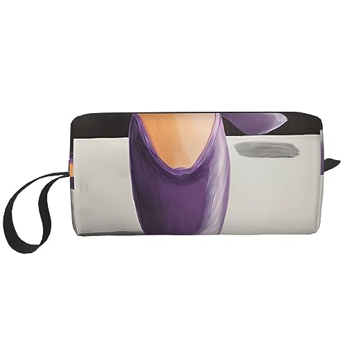 Balletttänzerin Make-up-Tasche, tragbare Kosmetiktasche, Reißverschluss, kleine Tasche, Handtasche, Reise-Kulturbeutel, Organizer, Aufbewahrungstasche für Frauen, weiß, Einheitsgröße von WiNwon