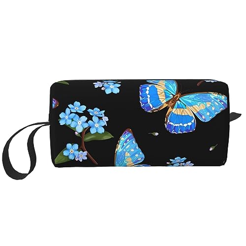 Bunte Schmetterling-Make-up-Tasche, tragbare Kosmetiktasche, Reißverschluss, kleine Tasche, Handtasche, Reise-Kulturbeutel, Organizer, Aufbewahrungstasche für Frauen, weiß, Einheitsgröße von WiNwon