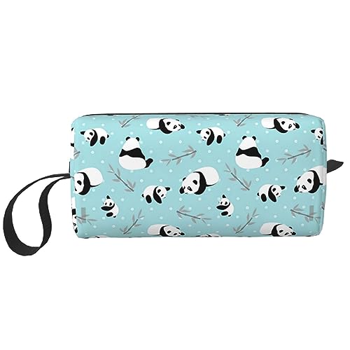 Cartoon-Pandabär-Make-up-Tasche, tragbare Kosmetiktasche, Reißverschluss, kleine Tasche, Handtasche, Reise-Kulturbeutel, Organizer, Aufbewahrungstasche für Frauen, weiß, Einheitsgröße von WiNwon