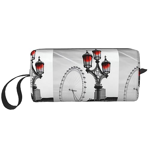 Eiffelturm London Make-up-Tasche, tragbare Kosmetiktasche, Reißverschluss, kleine Tasche, Handtasche, Reise-Kultur-Organizer, Aufbewahrungstasche für Frauen, weiß, Einheitsgröße von WiNwon