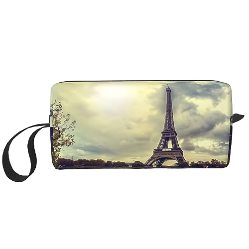 Eiffelturm Paris Make-up-Tasche Tragbare Kosmetiktasche Reißverschluss Kleine Tasche Handtasche Reise Toilettenartikel Organizer Aufbewahrungstasche für Frauen, weiß, Einheitsgröße von WiNwon