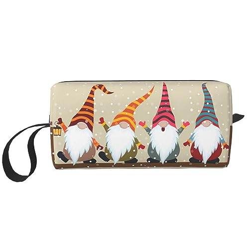 Kosmetiktasche für Weihnachten, Winter, Zwerge, tragbar, mit Reißverschluss, kleine Tasche, Handtasche, Reise-Kulturartikel, Organizer, Aufbewahrungstasche für Frauen, weiß, Einheitsgröße von WiNwon